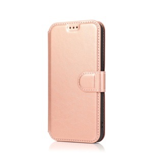 Apple, iPhone 12 / iPhone 12 Pro Leder Tasche mit Kartenfach im Retro Style - Roségold, 