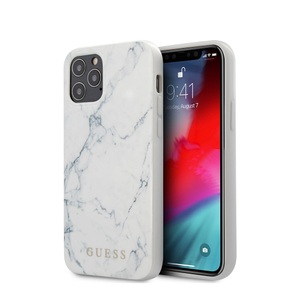 Apple, Guess - iPhone 12 Pro Max Hardcase Hülle Marble (GUHCP12LPCUMAWH) - Weiss, 