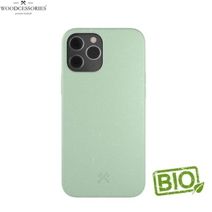 Apple, Woodcessories - iPhone 12 Pro Max BioCase Antimikrobielle Schutzhülle Vegan Biologisch Abbaubar - Mint Green, 
