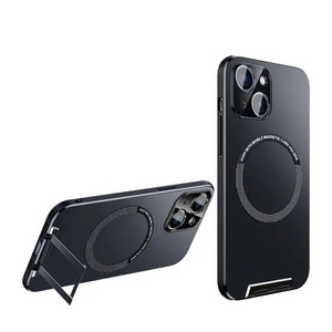 Sonstige Marke, iPhone 14 MagSafe Hybrid Hülle mit TPU Bumper + Kickstand - Schwarz, 