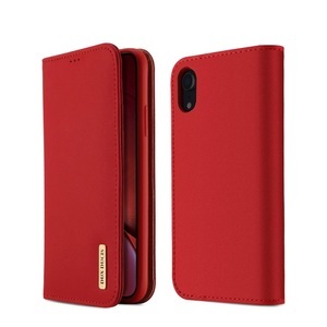Apple, Dux Ducis - iPhone Xr Flip Wallet Cover Echtleder Tasche Wish Series - Rot, 