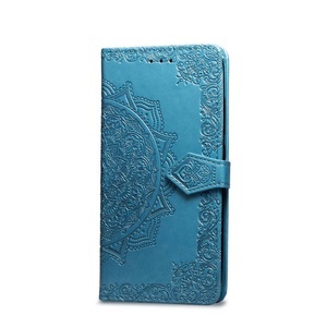Apple, iPhone Xr Leder Tasche Flip Cover Mandala - Blau, 
