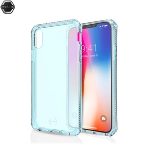 ITSKINS, ITSkins iPhone Xs Max Spectrum Schutz Hardcase Hülle (Fallschutz 2 Meter) Transparent / Blau (APXP-SPECM-LBLU), 
