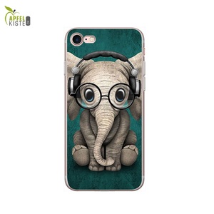 Apple, Apfelkiste © - iPhone 8 / 7 / 6S / 6 Gummi Case Hülle Ultra Thin Cooler Elefant - Transparent, 