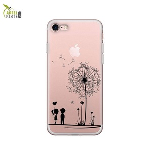 Apple, Apfelkiste © - iPhone 8 / 7 / 6S / 6 Gummi Case Hülle Ultra Thin Love Pusteblume - Transparent, 