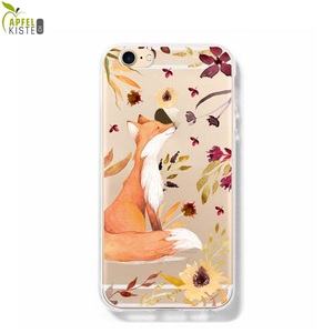 Apple, Apfelkiste © - iPhone 8 / 7 / 6S / 6 Gummi Case Hülle Ultra Thin Süsser Fuchs - Transparent, 