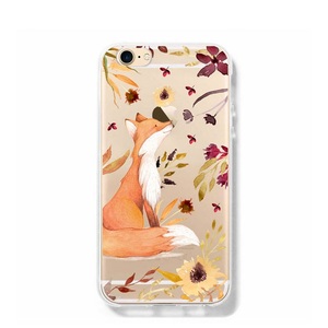 Apple, Apfelkiste © - iPhone 8 / 7 / 6S / 6 Gummi Case Hülle Ultra Thin Süsser Fuchs - Transparent, 
