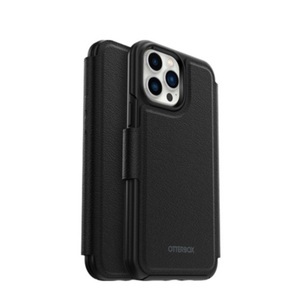 OTTERBOX, Otterbox - iPhone 13 Pro Max / 12 Pro Max MagSafe Leder Tasche Folio Series (77-86907) - Shadow Black, 