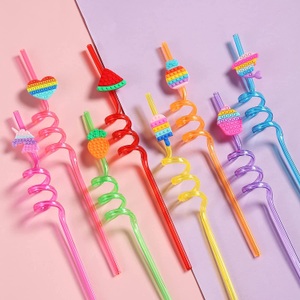 Sonstige Marke, (8er Set) Wiederverwendbare Spiral Strohhalme Sommer Party Trinkhalme - Bunt, 