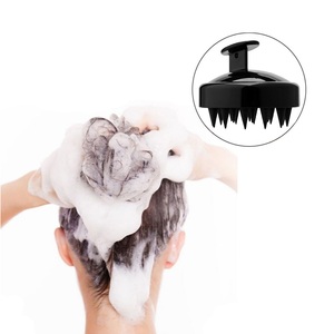 Sonstige Marke, (Ø8cm) Silikon Kopfhaut Massage Bürste Shampoo Scalp Massager - Schwarz, 
