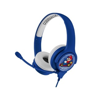 OTL Technologies - Mario Kart Headset Kinder Kopfhörer On-Ear 85dB Begrenzte Lautstärke (MK0819) mit Mikrofon - Blau