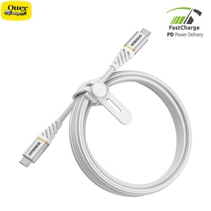Apple,Asus,Blackberry,Google,HTC,Huawei,LG,Microsoft,Motorola,Nokia,OnePlus,Oppo,Samsung,Sony,Xiaomi, Otterbox - (2m / 60W) Premium Robustes USB C auf USB C Nylon Schnellladekabel Datenkabel Power Delivery (78-52681) - Cloud Sky White, USB 2.0 Kabel, USB-C Stecker > USB-C Stecker