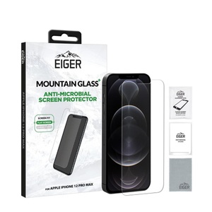 Apple, Eiger - iPhone 12 Pro Max Antimikrobielle Mountainglass+ Panzer Glas Display Schutzfolie Case Friendly (EGMSP00179), 