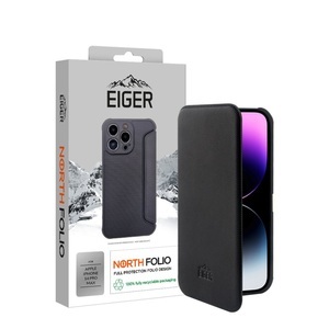 Eiger - iPhone 14 Pro Max North Case Folio Hybrid Book-Style Tasche (EGCA00393) - Schwarz