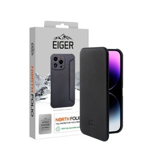 Eiger - iPhone 14 Pro North Case Folio Hybrid Book-Style Tasche (EGCA00388) - Schwarz