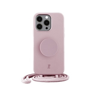 POPSOCKETS, PopSockets - (by Just Elegance) iPhone 14 Pro Max PopGrip 3in1 Necklace Gummi Hülle + Handykette (150cm) + PopSockets (30191) - Rose Breath, 