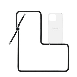 Urbany's, Urbany's - (130cm) iPhone 14 Plus All Black Necklace Hybrid Hülle Air Cushion Fallschutz + Handykette (PN-ABB-I14PL-ABB) - Transparent, Urbany's Necklace Case iPhone 14 Plus All Black Matt