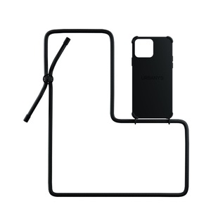 Urbany's, Urbany's - (130cm) iPhone 14 Pro All Black Necklace Hybrid Hülle Air Cushion Fallschutz + Handykette (PN-ABB-I14P-ABB) - Schwarz, Urbany's Necklace Case iPhone 14 Pro All Black Matt
