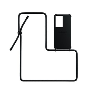 Urbany's, Urbany's - (130cm) Samsung Galaxy S21 Ultra 5G All Black Necklace Hybrid Hülle Air Cushion Fallschutz + Handykette (PN-ABB-SS21U-ABB) - Schwarz, 