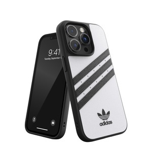 adidas Originals, adidas Originals - iPhone 14 Pro Max Moulded Case Leder Hülle (50194) - Weiss / Schwarz, 