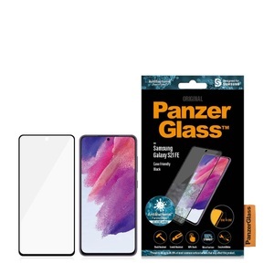 PanzerGlass - Samsung Galaxy S21 FE 5G Antibakterielle Panzer Glas Display Schutzfolie Case Friendly mit Rahmen 0.3mm (7275) - Schwarz