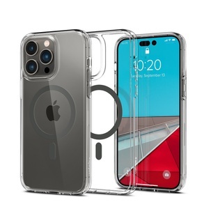Spigen, Spigen - iPhone 14 Pro Max MagSafe Ultra Hybrid MagFit Case Hülle (ACS04826) - Transparent / Grau, 