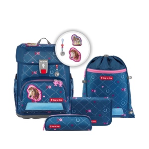 STEP BY STEP, Step by Step - Cloud Schulranzen Set Schuthek Kinder Schulrucksack (00213212) - Horse Lima, Step by - Schulthek-Set, 5-teilig, 39x29x26CM, Multicolor