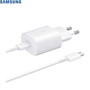 Samsung, Samsung - AFC Schnell Ladegerät (3A/25W) + USB C auf USB C Ladekabel 1m (EP-TA800XWEGWW) - Weiss, Samsung - (1m) 25W AFC Schnell Ladegerät (3A) + USB C auf USB C Ladekabel (EP-TA800XWEGWW) - Weiss
