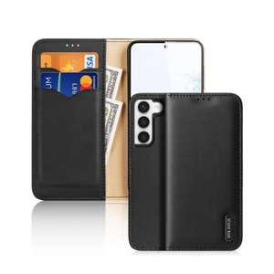 Dux Ducis, Dux Ducis - Samsung Galaxy S23 5G Flip Wallet Cover Echtleder Tasche (RFID Schutz) - Schwarz, 