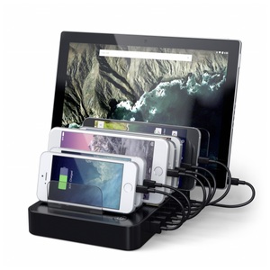 Acer,Amazon,Apple,Asus,Blackberry,CAT,Fitbit,Fossil,Garmin,Google,GoPro,HTC,Huawei,Lenovo,LG,Microsoft,Motorola,Nokia,OnePlus,Oppo,Polar,Samsung,Sonstige,Sony,Suunto,Tolino,TomTom,Wiko,Xiaomi, Satechi - 7-fach USB Multi-Dockingstation Ladesstation Halterung 5x USB / 2x USB C (ST-MCSTC7B) - Schwarz, 