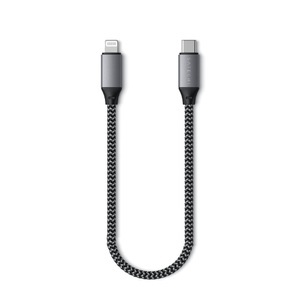 Apple, Satechi - (MFi) 25cm (60W/480 Mbit/s) Lightning auf USB C Schnellladekabel Datenkabel (ST-TCL10M) - Space Grau, SATECHI ST-TCL10M - USB-C zu Lightning Kabel (Space Gray)