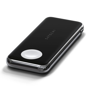 Satechi, SATECHI Quatro - Wireless Power Bank (Schwarz/Grau), Satechi Quatro Wireless Powerbank 10000 mAh Qi Wireless Charging USB-A, USB-C® Schwarz