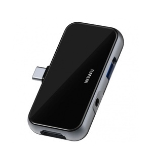 WiWU, Wiwu - USB C Multiport Adapter mit USB C (PD) / 4K HDMI / USB 3.0 / 3.5mm Klinke - Schwarz, 