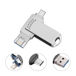 undefined, (128GB) 3in1 USB Lightning / USB C / USB A Speicher Stick Flash Drive USB 3.0 - Silber, (128GB) 3in1 USB Lightning / USB C / USB A Speicher Stick Flash Drive USB 3.0 - Silber
