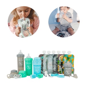 TWISTSHAKE, TWISTSHAKE Starter-Set Baby Bottle Bundle, Twistshake Value Pack 0M+ Pastel Grau/Grün/Blau
