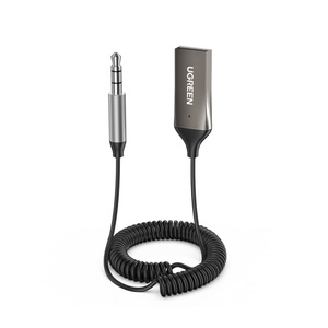 Ugreen, UGREEN 70601 - USB 2.0 auf 3.5 mm Bluetooth Aux Adapter (Schwarz/Silber), UGREEN USB Aux BT 5.0 Receiver 70601 Grey