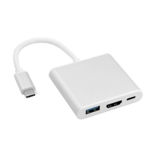 Apple, USB C auf HDMI / USB / USB Typ-C Hub Adapter für MacBook Pro (ab 2016) - Silber, 