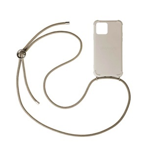 Urbany's, Urbany's - (130cm) iPhone 12 / iPhone 12 Pro Beach Beauty Necklace Hybrid Hülle Air Cushion Fallschutz + Handykette (PN-BEBS-I12P-BEBS) - Braun, 