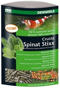 Dennerle, Dennerle Nano Crusta Spinat Stixx, Dennerle Ergänzungsfutter Crusta Spinat Stixx, Ø 4 mm, 30 g