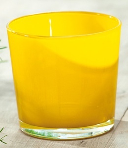 undefined, Glas-Übertopf ø 17 cm 'senf', 