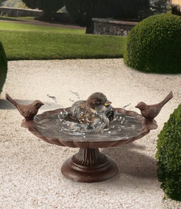 undefined, Vogelbad Wildvögel (1 Stück), Esschert Design Vogeltränke mit Fuss, 2 Vögel