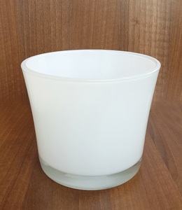 undefined, Glas-Übertopf ø 14 cm ´weiß´ (1 Stück), Hakbjl Glass Conner Vase