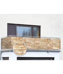 undefined, Balkon-Sichtschutz Mauer (5 x 0,85 Meter), Sichtschutz Balkon, Terrasse (Motiv: Mauer)