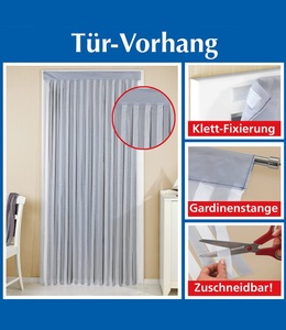 Wenko, Türvorhang grau-weiß, Türvorhang grau-weiss