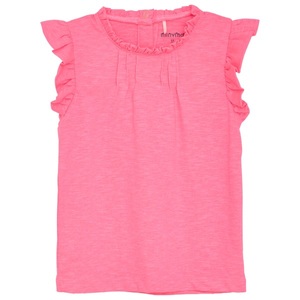 Minymo, Minymo - Kid's T-Shirt S/S Frills - T-Shirt Gr 128 rosa