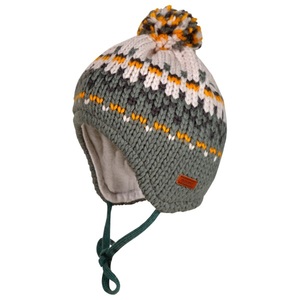 Maximo, maximo - Baby-Mütze ausgenäht mit Pompon - Mütze Gr 45 cm grau