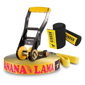 Gibbon Slacklines, Gibbon Slacklines - Bananalama Treewear Set - Slackline Gr 15 m blau/gelb, 