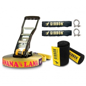 Gibbon Slacklines, Gibbon Slacklines - Bananalama XL Treewear Set - Slackline Gr 25 m blau/gelb, 