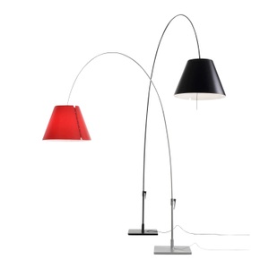 Luceplan, D13E LADY COSTANZA Bogenleuchte, Lampenkörper black, Lampenschirm red, 