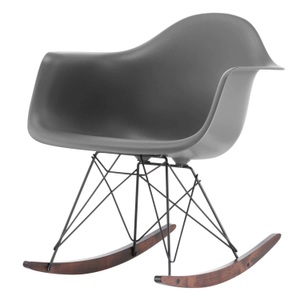 Vitra, Eames Plastic Armchair RE RAR Schaukelstuhl, Sitzschale RE cotton white re, Untergestell glanzchrom, Schaukelkufen ahorn gelblich, 